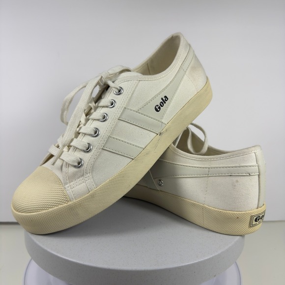 Gola Shoes - Gola Coaster Women's Sneakers Off-White Canvas Low Top Retro Trainers Size 9